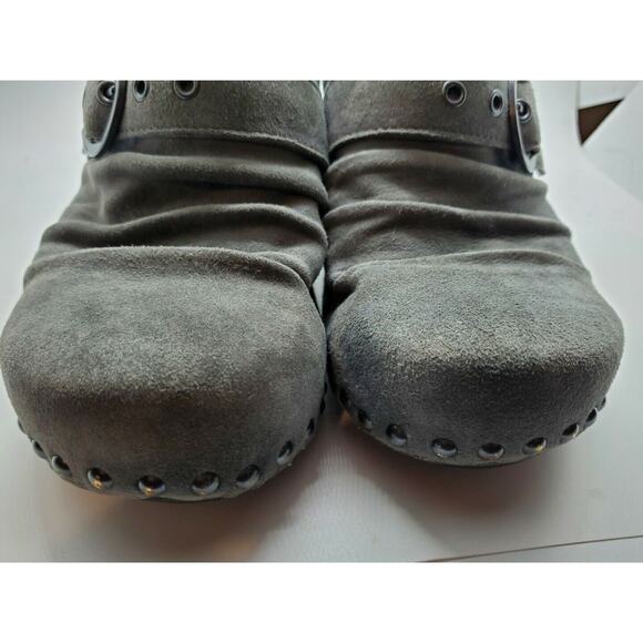 Dansko Gray Suede Mules with Strap - Picture 5 of 9